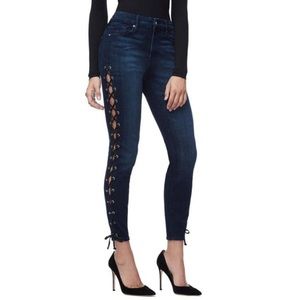 GOOD AMERICAN good legs lace up jeans